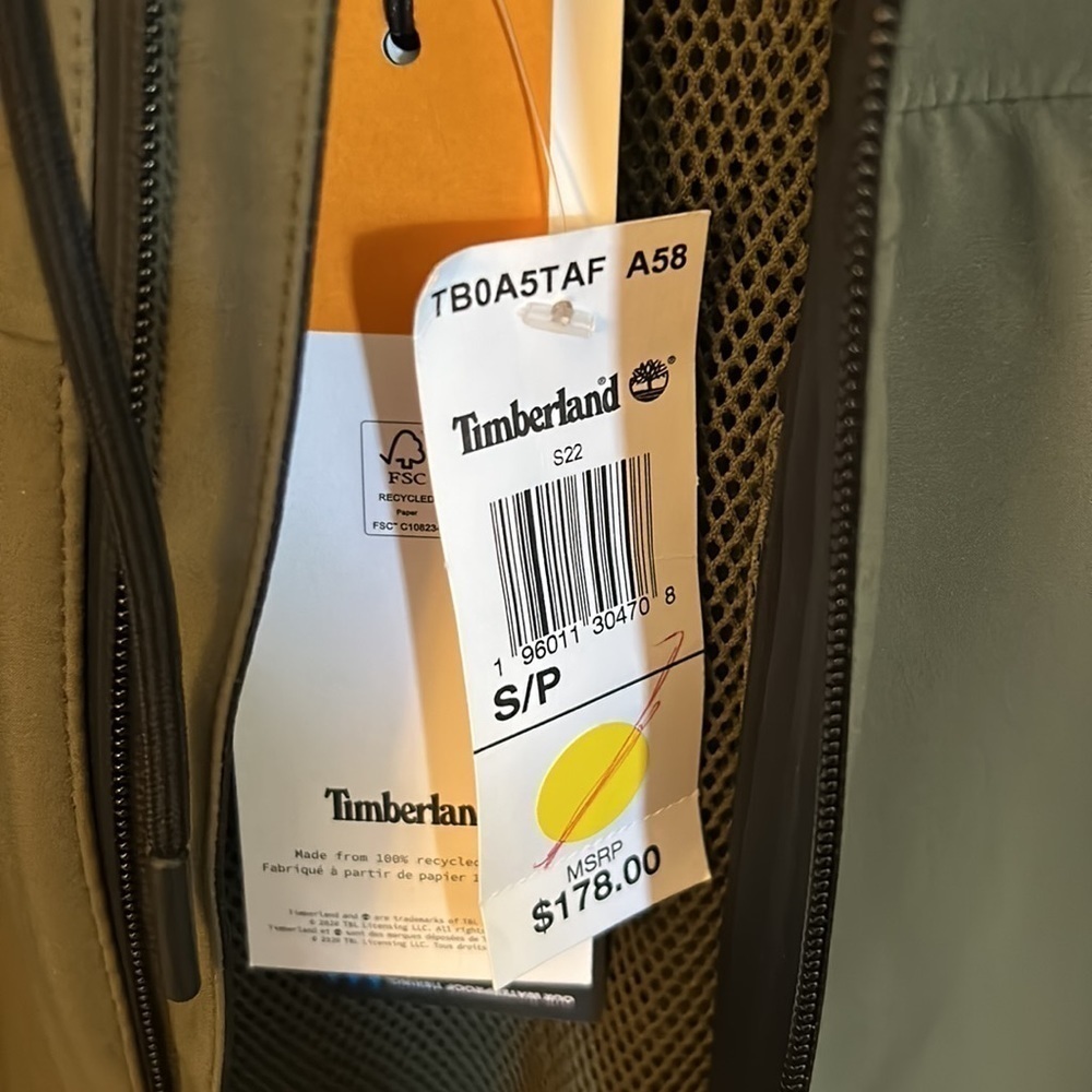 Timberland Women’s Army Green Insulated Coat Jacket Size Small | Waterproof Outd - Picture 2 of 3
